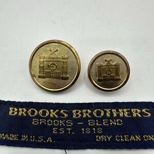 Brooks Brothers Brooksgate Gold Buttons Replacement Crest Logo 15mm 20mm Set 2
